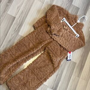 Brown Textured Two-Piece Set